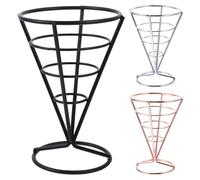 Abaodam 3pcs Metal Ice Cream Cone Holders and Snack Serving Basket Set, Stylish Iron Display Rack for Popcorn and French Fries, for Picnic and Family Gathering