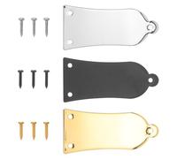 Abaodam 3pcs Metal Truss Rod Covers for Guitar and Bass 3-hole Guitar Part Accessories Replacement Plates in Gold Silver and Black Musical Instrument Hardware for Electric Bass