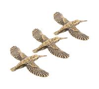Abaodam 3pcs Mini Brass Hummingbird Shape Bird Bath Disk Ornaments for Outdoor Birdbath Cleaner Decoration, Vintage Garden Bowl Purification Disks for Yard Wildlife