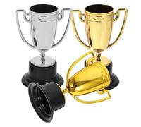Abaodam 3Pcs Mini Honor Trophy Props Simulated Trophy Decor for Parties Awards and Silver Bronze Plastic Trophies for Adults
