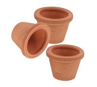 Abaodam 3pcs Mini Terracotta Basin Pottery Succulent Pots Diy Ceramic Planters for Home Office Desk Window Sill Cactus Herbs Small Flower Pots