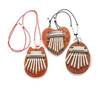 Abaodam 3pcs Mini Wooden Kalimba Thumb Piano Note Portable Finger Instrument Ergonomic Design for Boys and Girls Beginners Cat Heart Shapes for Music Practice Decoration