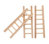 Abaodam 3Pcs Mini Wooden Ladder for Dollhouse Decor Tiny Furniture for Miniature House Indoor Ladder Accessories Realistic Stylish Design