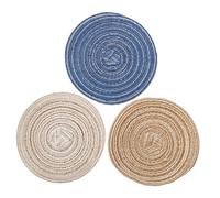 Abaodam 3Pcs Miniature Dollhouse Floor Mats Set - Small House Rugs in Beige, Brown, and Blue - Mini House Accessories for Dollhouse Décor and Prop Decoration
