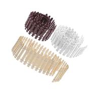 Abaodam 3pcs Miniature Garden Fence Sturdy Wood Dollhouse Decorative Fence for Crafts Durable Fairy Garden Border Scaled Micro Landscape Edging Easy Assembly White Brown Natural