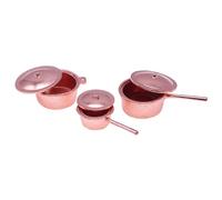 Abaodam 3Pcs Miniature Kitchen Cookware Set for Decorative Simulation Pans and Pots Educational Dollhouse Mini Cookers for Home Decor and Mini Apartment Layout