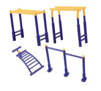 Abaodam 3pcs Miniature Outdoor Fitness Equipment Set for Dollhouse Plastic Tiny Gym Models with Single Double Bars Abdominal Board Portable DIY Micro Landscape Accessories for Creative