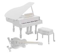 Abaodam 3pcs Miniature Piano and Guitar for Dollhouse Realistic Upright Model with Stable Structure Portable Musical Instrument Ornaments for Home Decor Photography Props Collectors