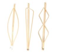 Abaodam 3pcs Minimalist Gold Geometric Hair Pins Marquise, Triangle, and Rhombus Shapes Made of Alloy, Easy to Use Hair Clips for Wedding and Banquet Accessories