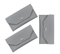 Abaodam 3pcs Minimalist Long Coin Purse Slim Pu Leather Wallet for Women for Cash Envelope Money Organizer for Daily Carry Budgeting The Go