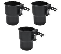 Abaodam 3pcs Multi-functional Car Cup Holder Bin and Trash Container with Fixing Clips, Black Pp Material, Easy to Install and Remove, Suitable for Car Interior Storage