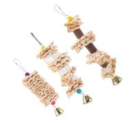 Abaodam 3pcs Natural Straw Parrot Chew for Bird Cage Accessories Engaging Bird Chewing for Parakeets Cockatiels Promotes Beak Health Mental Stimulation