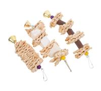 Abaodam 3pcs Natural Straw Woven Parrot Chew for Parakeets Safe Chewing Bird Playthings Engaging Bird Cage Supplies for Indoor and Outdoor Fun