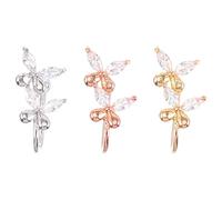 Abaodam 3pcs No Piercing Nose Clip Set with Double-layer Insect Motif Fake Nose Rings for Women and Girls Silver Gold Rose Gold Colors Comfortable for Daily Wear