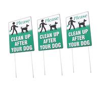 Abaodam 3pcs No Pooping Dog Signs Curb Your Dog Sign for Warning Eye Catching Poop Warning Decor