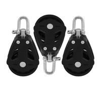 Abaodam 3pcs Nylon and Stainless Steel Cable Pulley Set with Bearing for Smooth Operation and High Bearing Efficiency, for Rope Lifting Systems and Sailing Boats Accessories