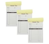 Abaodam 3pcs Order Form Receipt Book Duplicate Receipt Pad 8.3x5.5" Dual Part Design Portable Secure Bookkeeping with Reinforced Paperboard Backing for Retail Stores and Mobile Workers