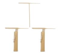 Abaodam 3Pcs Outdoor Flying Bamboo Dragonfly Set - Pulling String Bamboo Dragonfly and Hand-Rub Flying, Traditional Wooden Propeller for Outdoor Play