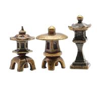 Abaodam 3pcs Pagoda Lantern Model Miniature Pagoda Statue Decor for Bonsai Terrarium Scene