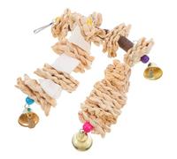 Abaodam 3pcs Parrot Hanging Chewing Natural Straw Bird for Cage Accessories Engaging Chew for Parakeets Promotes Beak Health and Natural Chewing Instincts