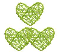 Abaodam 3pcs Parrot Pecking Toy Heart Shape Vine Bird Toy Light Green
