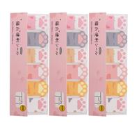 Abaodam 3pcs Paw Shaped Adhesive Note Pads Memo Pads for Students and Office Use, Paper Material with Creative Design, Small Sticky Tabs Suitable for School and Home Page Markers