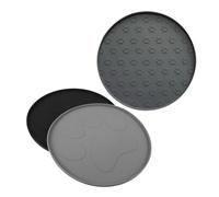 Abaodam 3pcs Pet Feeding Mat with Nonslip Base and High Raised Edges Round Dog Cat Food Bowl Placemat with Stylish Footprint Pattern Easy to Clean Floor Mat for Messy Eaters