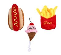 Abaodam 3pcs Pet Plush Food Shaped Squeaky for Dog and Cat Training
