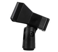 Abaodam 3pcs Plastic Clothespin-style Microphone Clips with 3/8 and 5/8 Inch Adapter, Black Microphone Holder Supports 180° Adjustment for Studio and Stage Use