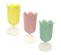 Abaodam 3pcs Plastic Flower Shaped Pen Pot Desktop Organizer with Proper Capacity, Creative Brush Holder to Keep Desktop Tidy and Store Small Items, for Study Room and Photography