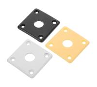 Abaodam 3pcs Plastic Jack Plate for Electric Guitar Accessories Curved Square Base Plate for Easy Installation Compatible with Guitar Models White Black Yellow