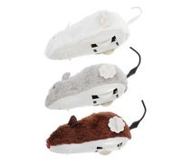 Abaodam 3pcs Plush Cat Toys Wind-up Mice Cat Mice Toys Realistic Rat for Indoor