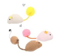 Abaodam 3pcs Plush Mouse Cat Toys with Bell Interactive Indoor Kitten Set Realistic Stuffed Rat for Engaging Play Chew Toys for and Entertainment
