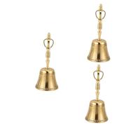Abaodam 3pcs Portable Copper Buddha Prayer Bell Traditional Hand Bell for Meditation Home Decor Tranquil Spiritual Artifact for Special Occasions