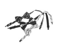 Abaodam 3pcs Pre-tied Music Bow Ties for Men Featuring Piano Keys and Notes Design, Lightweight Cloth Material with Vibrant Look Retention, for Halloween Parties and Weddings