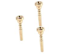 Abaodam 3pcs Professional Trumpet Plated Metal Mouthpiece Shape Gold for Mouth Instrument for Concert and Practice
