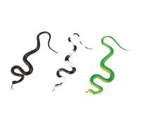 Abaodam 3pcs Realistic Rubber Snake Prank Props with Black White and Green Colors for Halloween Party Fun and Scare Birds and Cats