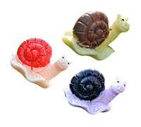 Abaodam 3pcs Realistic Snail Figurines Resin Miniatures Educational Animal Models for Garden Decor and DIY Craft Vivid Yellow Purple Red Simulation Snail