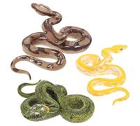 Abaodam 3pcs Realistic Tricky Fake Snakes Rubber Snake for Halloween Prank Props and Scary Decoration, Novelty for Party and Outdoor Use