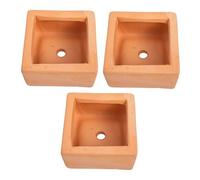 Abaodam 3pcs Red Pottery Flower Pots for Use Compact Design for for Cactus and Flower Planting