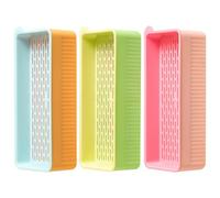 Abaodam 3pcs Reusable Plastic Cat Grass Planter Inner Mesh Tray and Densely Small Hole Design, Easy Hydroponic Soilless Planting Box for Home Use and High Budding Rate Nursery Kit