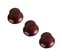 Abaodam 3pcs Rosewood Guitar Knobs White Dots Easy Install Electric Guitar Bass Tuning Pegs Effect Pedal Control Knobs
