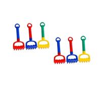 Abaodam 3Pcs Sand Set - Plastic Sand Rake in Yellow, Red Blue - Lightweight Beach for Age 3-5 - Outdoor Sandbox Play for Boys and
