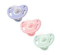 Abaodam 3Pcs Silicone Baby Pacifiers for 3-6 Months Anti-Colic Soother Realistic Breastfeeding Feel Odorless Teething Toy Infant Sleep Aid