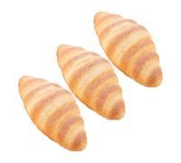 Abaodam 3pcs Simulated Bread Decoration Realistic Artificial Bread for Display Kitchen Decor Faux Food for Staging Photography Props