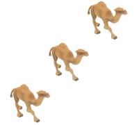 Abaodam 3pcs Simulated Camel Model Realistic Single-hump Camel Figurine for Boys and Girls Learning Desktop Decoration Small Miniature for Animal Cognition and Imagination Boosting