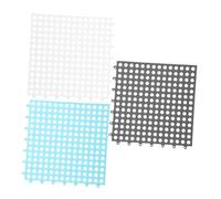 Abaodam 3pcs Small Animal Foot Mats for Bunny Cage High Strength Plastic Rabbit Floor Pads Wear Resistant Guinea Pig and Chinchilla Resting Mats Scissor Cuttable White Gray Blue
