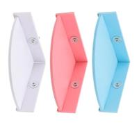 Abaodam 3pcs Small Pet Platform Cage Accessories for Hamster and Guinea Pig, Climbing Perch Board with Screws, Triangle Habitat Corner Stand in Pink, Blue and White for Small Animals
