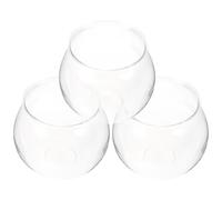 Abaodam 3pcs Small Plastic Fish Bowls Tabletop Fish Tanks for Office and Home Decor, round Shatterproof Globe Aquariums Suitable for Goldfish and Turtles