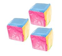 Abaodam 3pcs Soft Fabric Dice with Clear Pockets for Cards Jumbo Six-sided Plush Cubes for Early Education Safe Math and Logic Learning for Classroom and Family Interactive Play